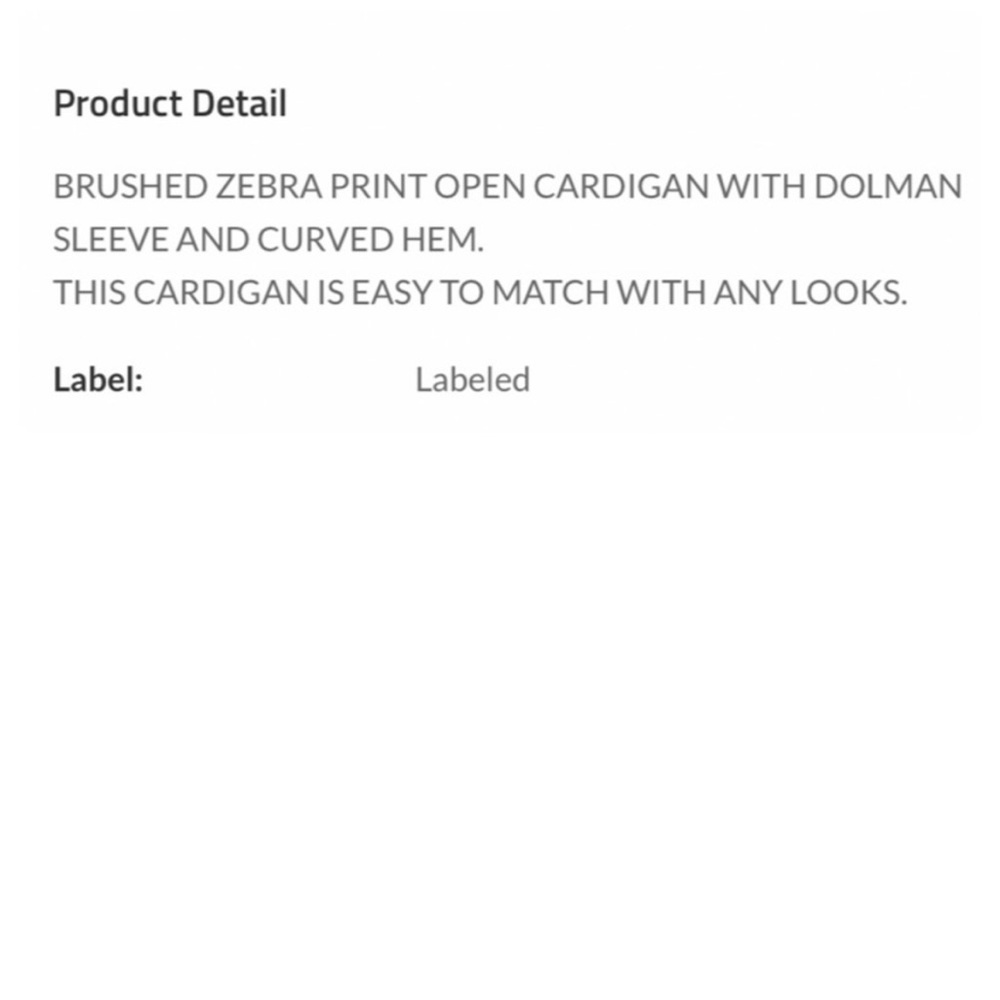Super soft ❤️zebra print open cardigan - Picture 8 of 9